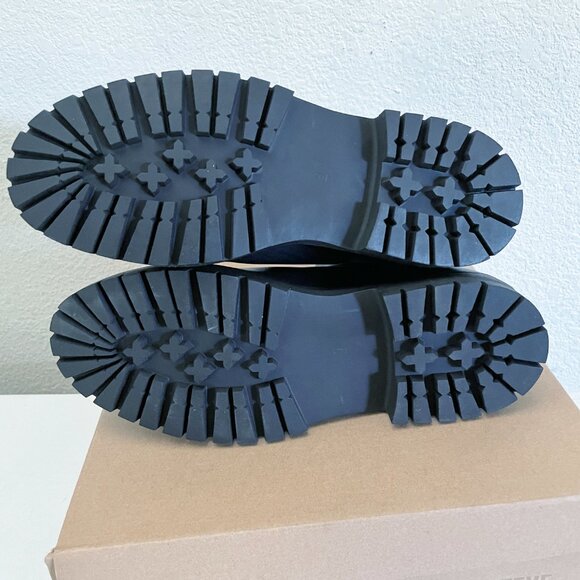 NEW IN BOX Steve Madden Boots 9 Chelsea Lug Platform Leather Gore Retro Black - Picture 6 of 13